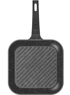 Die Cast Grill Pan Non Stick Marble Coating 28cm Black