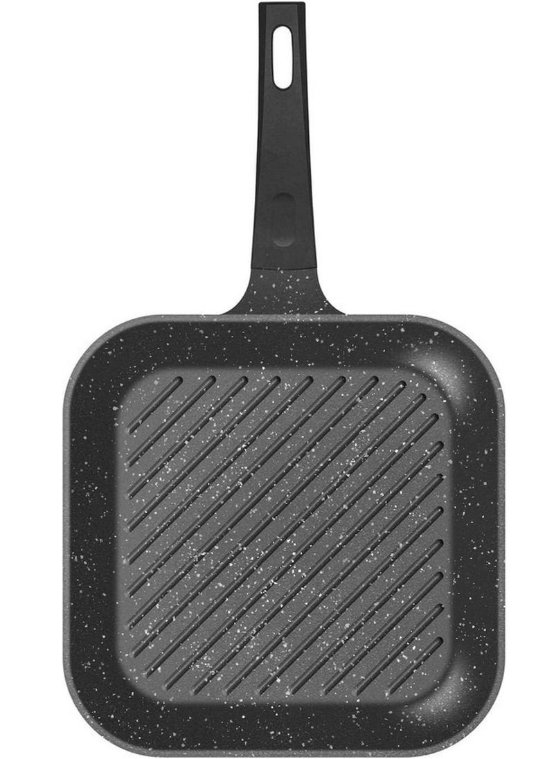 SONEX - Die Cast Grill Pan Non Stick Marble Coating 28cm Black - Image 1