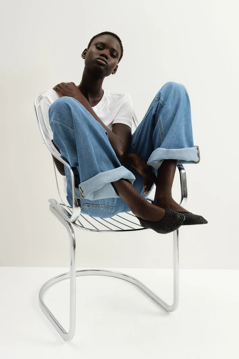 اتش اند ام حذاء باليه بتصميم مجدول