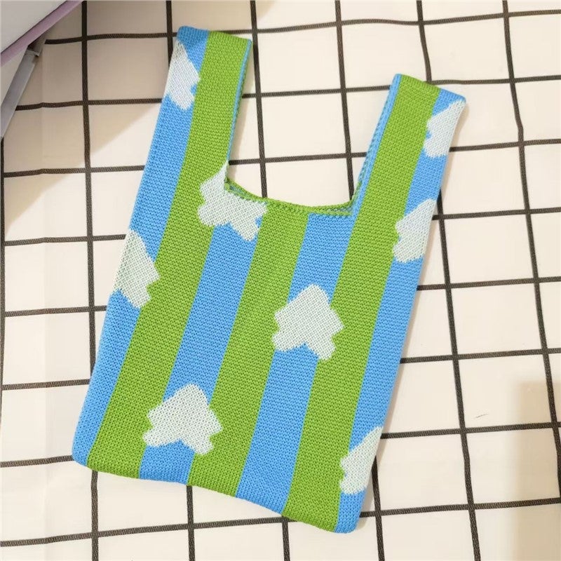 2025 Xipu Special Festive Wedding Gift Bag Special Hand Bag Vest Bag Sweet and Festive Knitted Bag Vertical cloud 15*25 small wedding candy bag