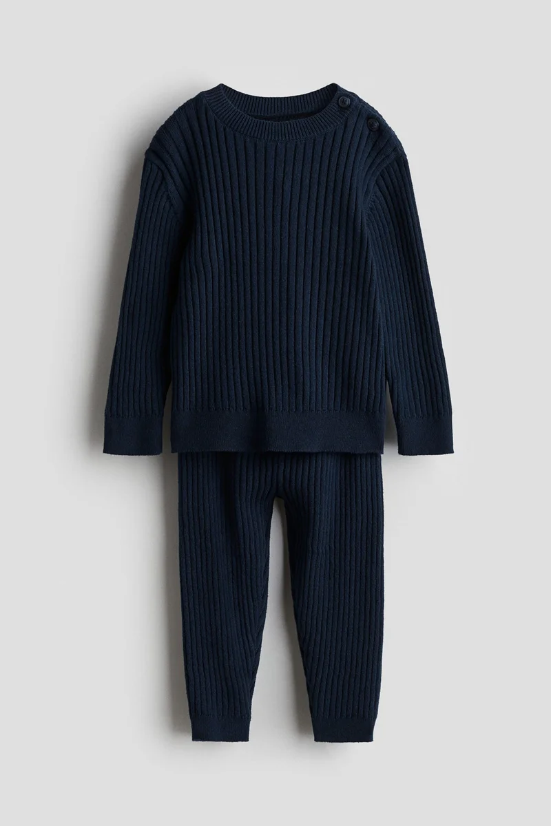 H&M 2-piece rib-knit cotton set