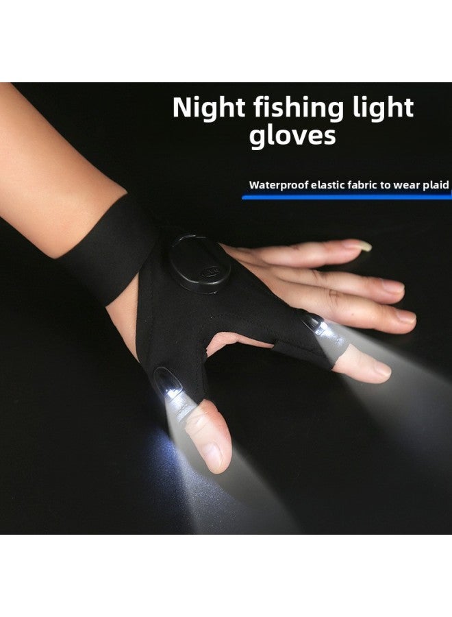 Led Flashlight Luminous Fishing Gloves Emergency Repair Night Fishing Lighting Gloves Finger Light Gloves-Color: Left Hand-battery Type-color Box  - Image 2
