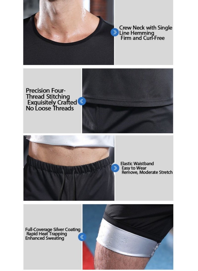 بوفان بدلة ساونا رياضية لإنقاص الوزن وتشكيل الجسم وأعلى تدريب الخصر وبدلة رياضية للتمرين وقميص بأكمام طويلة للرجال والأولاد - Image 2