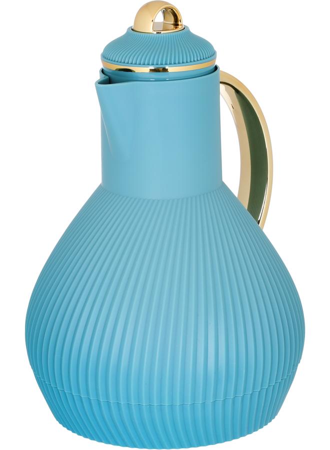 Alsaif Alia Plastic Thermos 1 Liter Turquoise - Image 2