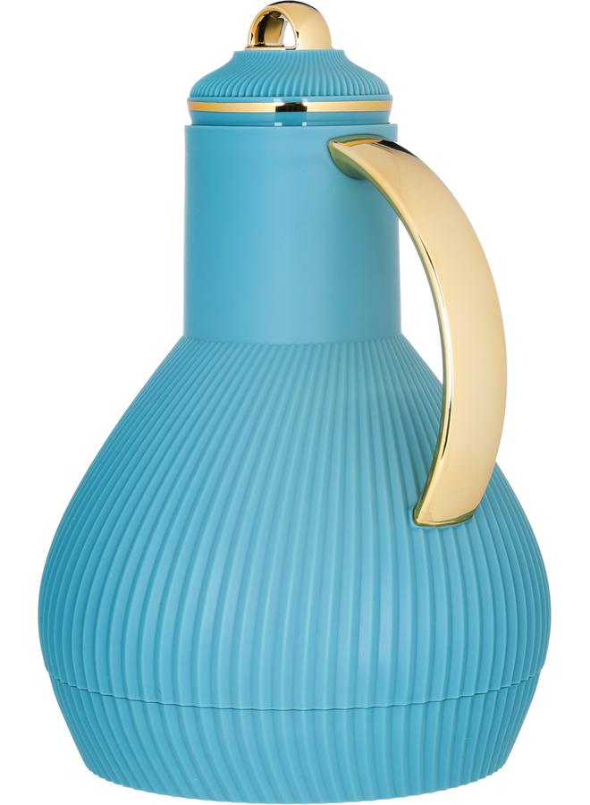 Alsaif Alia Plastic Thermos 1 Liter Turquoise - Image 4