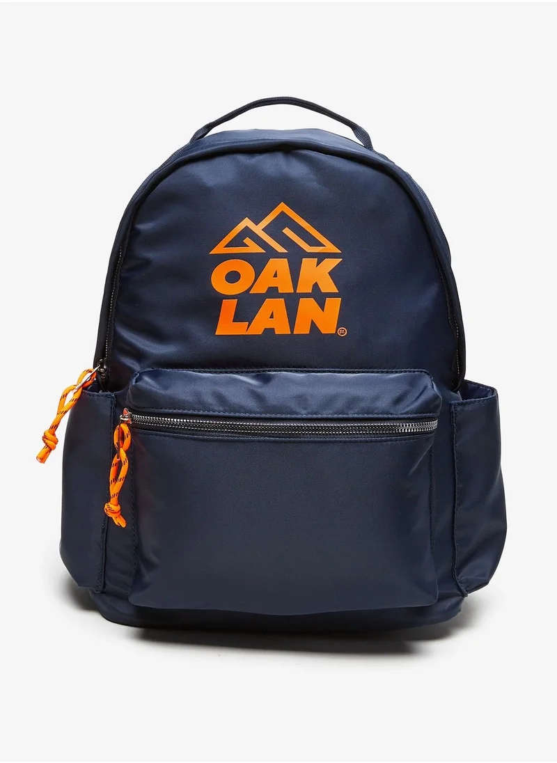 Oaklan by Shoexpress Boys Logo Print Backpack with Adjustable Straps and Zip Closure