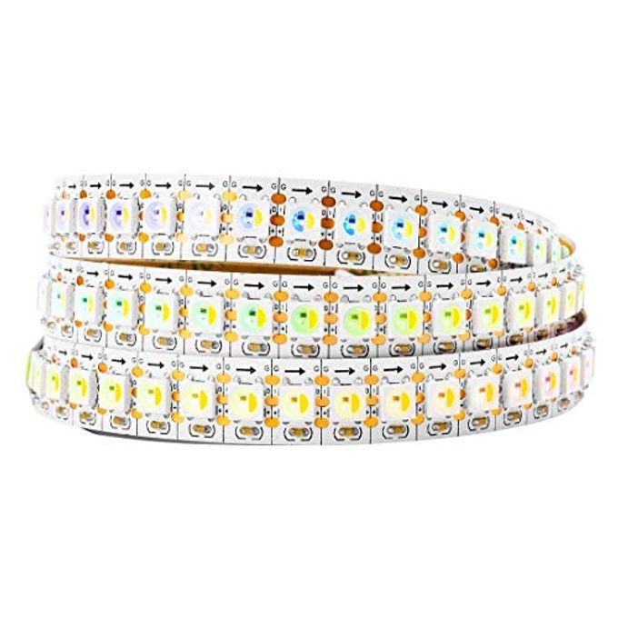 BTF-LIGHTING RGBW RGB+Natural White SK6812 (Similar WS2812B) Individually Addressable 3.3ft 1m 144(2X72) LEDs Flexible 4 Colors in 1 LED Dream Color LED Strip IP30 Non-Waterproof DC5V White PCB - Image 1