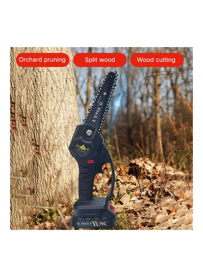 24V Mini Portable Electric Rechargeable Pruning Chainsaw Black 30 x 11 x 12cm - Image 2