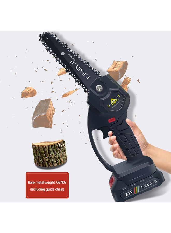 24V Mini Portable Electric Rechargeable Pruning Chainsaw Black 30 x 11 x 12cm - Image 3