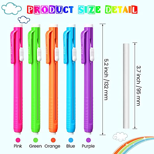 Pangda 10 Pieces Retractable Mechanical Eraser Pen, Pen-Style Erasers Pencil Click Big for Drawing, Art, Drafting, Sketching Adults, Kids Office, School Supplies (Multicolor) - Image 2