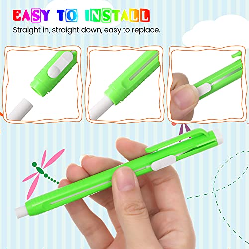 Pangda 10 Pieces Retractable Mechanical Eraser Pen, Pen-Style Erasers Pencil Click Big for Drawing, Art, Drafting, Sketching Adults, Kids Office, School Supplies (Multicolor) - Image 3