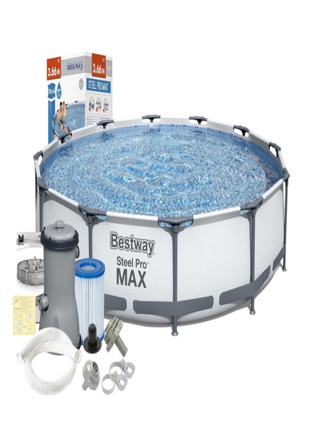 Bestway Steel Pro Frame Pool Set( Filter Pump) 366X76Cm-26-56416 - Image 1