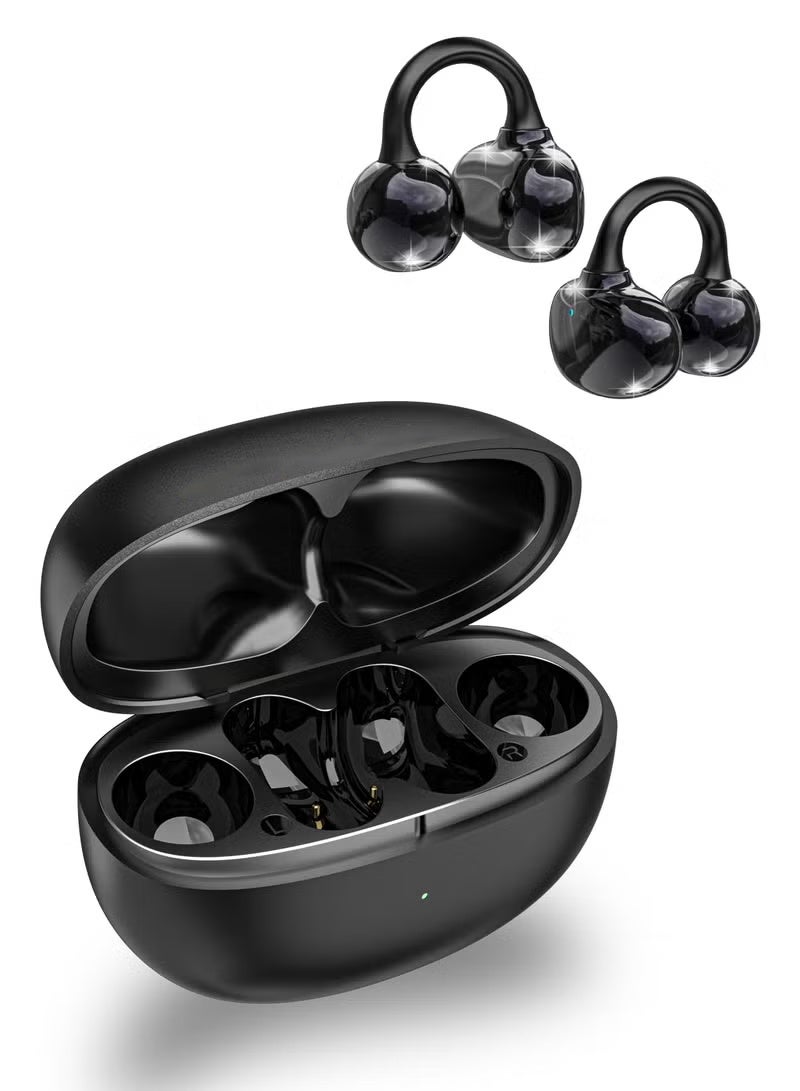 عربست U20 سماعات أذن لاسلكية مفتوحة مع تقنية Bluetooth 5.4، سماعات رأس خفيفة الوزن مع مشابك أذن، عمر بطارية يصل إلى 30 ساعة، مقاومة للماء IP54، مثالية للرياضة والجري واتصالات واضحة - أسود - Image 1