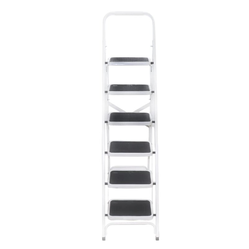 Hail Metal Royal Folding Step Ladder With 6 Steps White&Black 173*113*173cm 5048 - Image 2