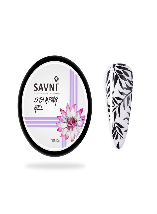 SAVNI Nail Art Stamping Gel, Professional Nail Design Polish, 8g (Black, 10) - Image 2
