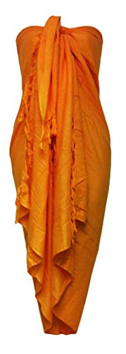 GENESIS Sarong Wrap From Bali Your Choice of Design Beach Cover Up (Orange) - Image 3