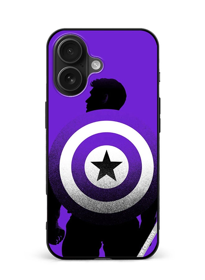 VR CREATIVE Protective Case Cover For Apple iPhone 16 Purple Captain America Design Multicolour