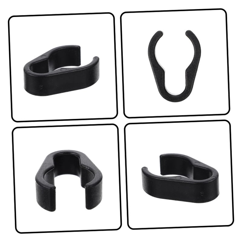 10 Pack Black Microphone Cable Clips For Large Mic Stands Durable Cord Holders - Image 3