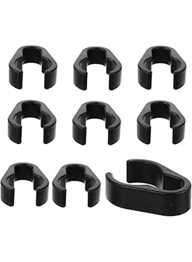 10 Pack Black Microphone Cable Clips For Large Mic Stands Durable Cord Holders - Image 1