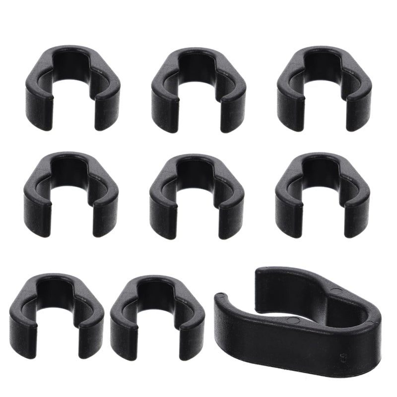 10 Pack Black Microphone Cable Clips For Large Mic Stands Durable Cord Holders - Image 2