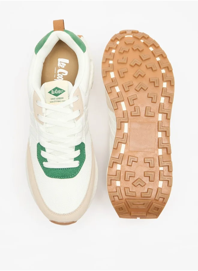 لي كوبر Men's Panelled Lace-Up Low Ankle Sneakers