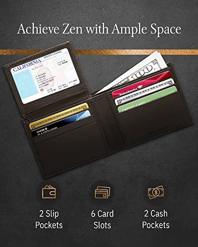 Access Denied Slim Leather Bifold Wallets For Men - Minimalist Mens Wallet RFID Blocking Card Holder With ID Window Gifts For Men - Image 5