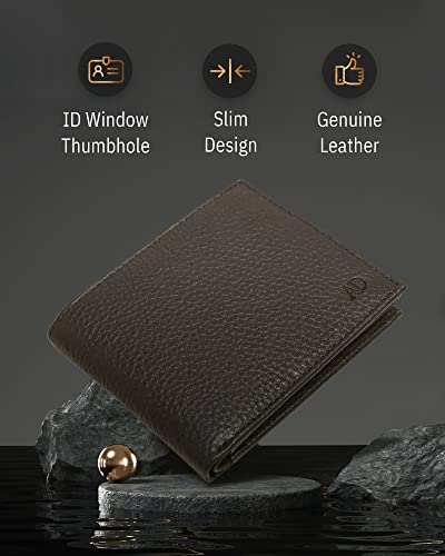 Access Denied Slim Leather Bifold Wallets For Men - Minimalist Mens Wallet RFID Blocking Card Holder With ID Window Gifts For Men - Image 3