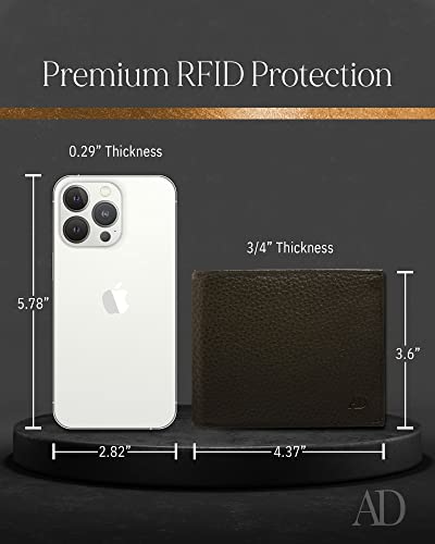 Access Denied Slim Leather Bifold Wallets For Men - Minimalist Mens Wallet RFID Blocking Card Holder With ID Window Gifts For Men - Image 4