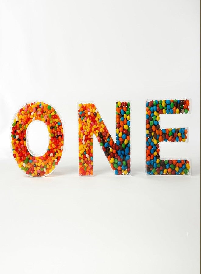 OAEUQ Fillable Alphabet Acrylic Tray Letter Candy Jar Reusable Party Food Jar with Magnetic Lid 10-Inch Sealed Decorative Box (U) - Image 2