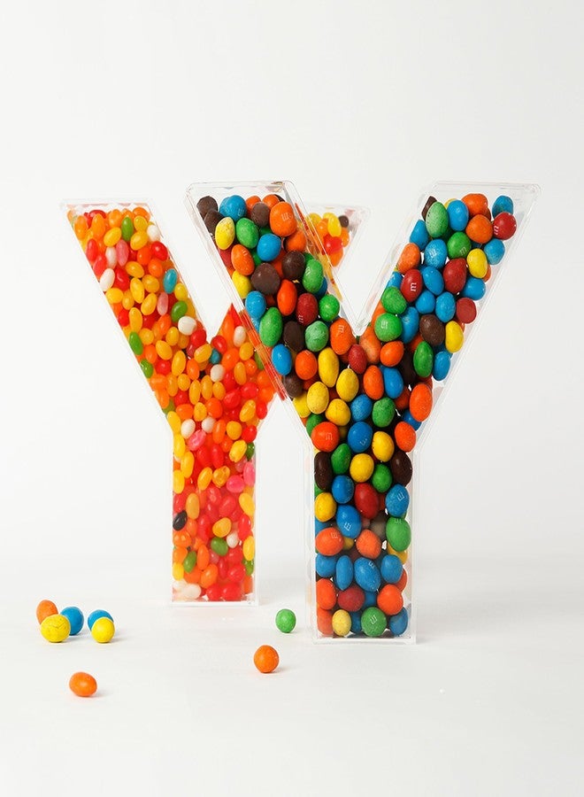 OAEUQ Fillable Alphabet Acrylic Tray Letter Candy Jar Reusable Party Food Jar with Magnetic Lid 10-Inch Sealed Decorative Box (U) - Image 5