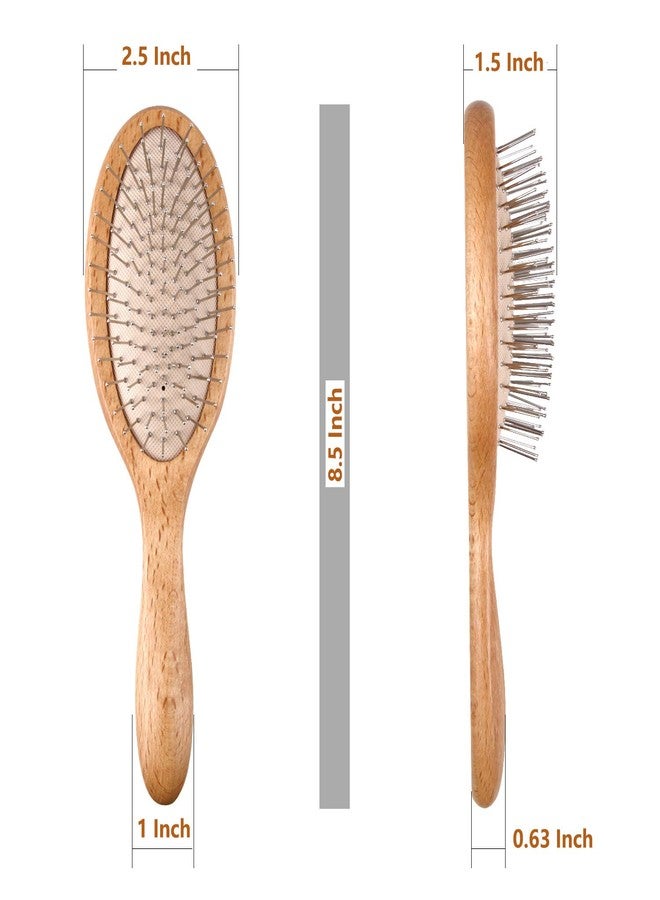 WeCoola Hair Brush, Wooden Hairbrush with Metal Bristles, Stimulates Scalp for Hair Growth, Gift for Mother's & Father's & Friends, All Hair Types - Image 4