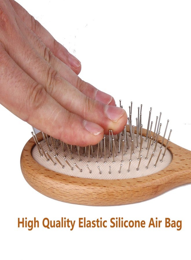 WeCoola Hair Brush, Wooden Hairbrush with Metal Bristles, Stimulates Scalp for Hair Growth, Gift for Mother's & Father's & Friends, All Hair Types - Image 3
