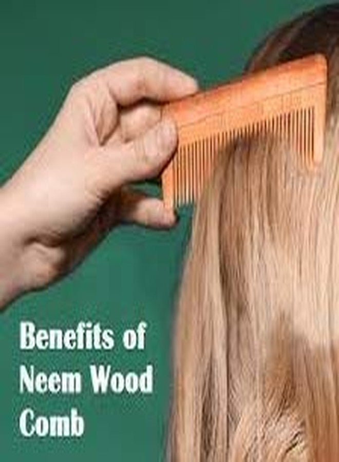 غلان مشط جلان المصنوع يدويًا من خشب النيم المضاد للقشرة للتحكم في تساقط الشعر، مناسب للرجال والنساء. - Image 5