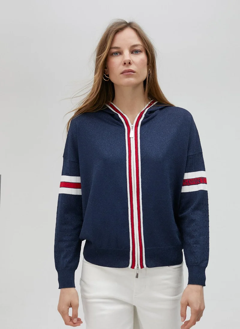 Lola Casademunt Sporty stripe knit hoodie