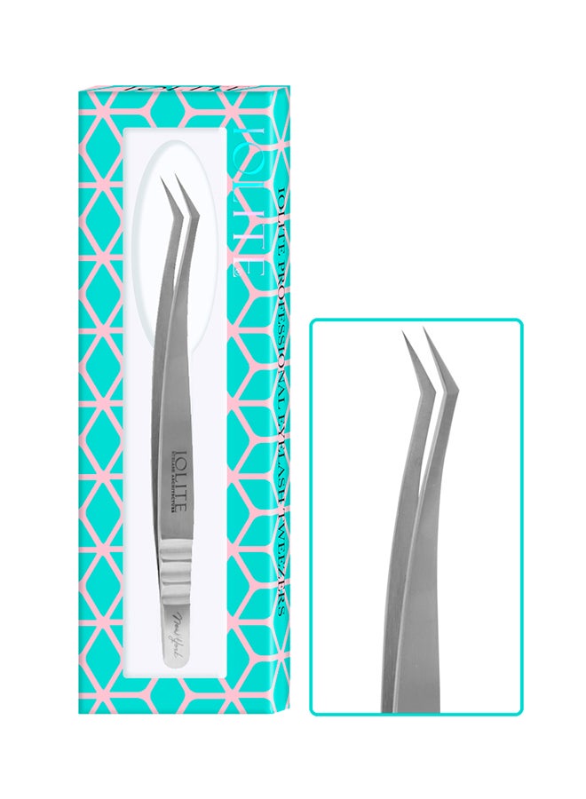 IOLITE Lash Tweezers Professional Stainless Steel Curved Precision Tweezer for Eyelash Extensions, Volume Lashes, Electronics, Laboratory Work, Jewelry-Making,Crafting,Soldering, 2D-3D False Lashes, Nail Art - Image 2