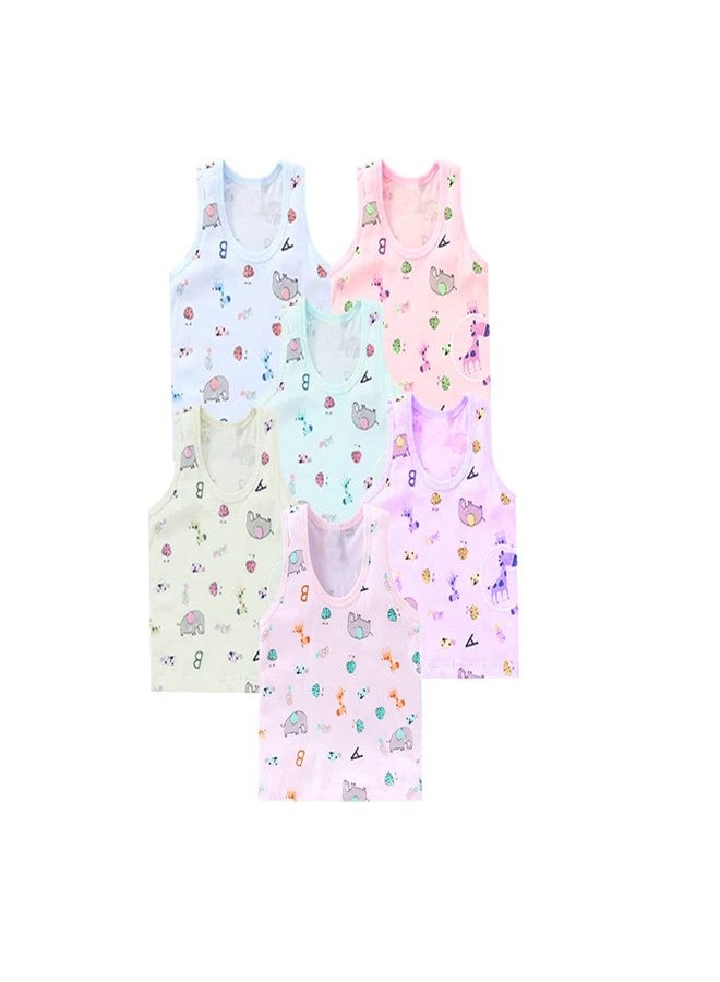 VIDHIKA Baby Vest White Baniyan Cotton Inner wear Vest for Baby Boy & Baby Girls Toddler Vest Pack of 6 (Light 2, 6-12 Months) - Image 1