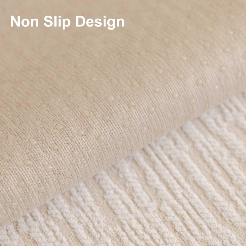 Aucrovee Soft Waterproof Chenille Cover Washable, Non Slip Sectional Sofa Covers for 3 Cushion Couch Sofa L Sharped Sofa Slipcover for Pets, Furniture Protector (1 PCS 36"x82" White) - Image 5