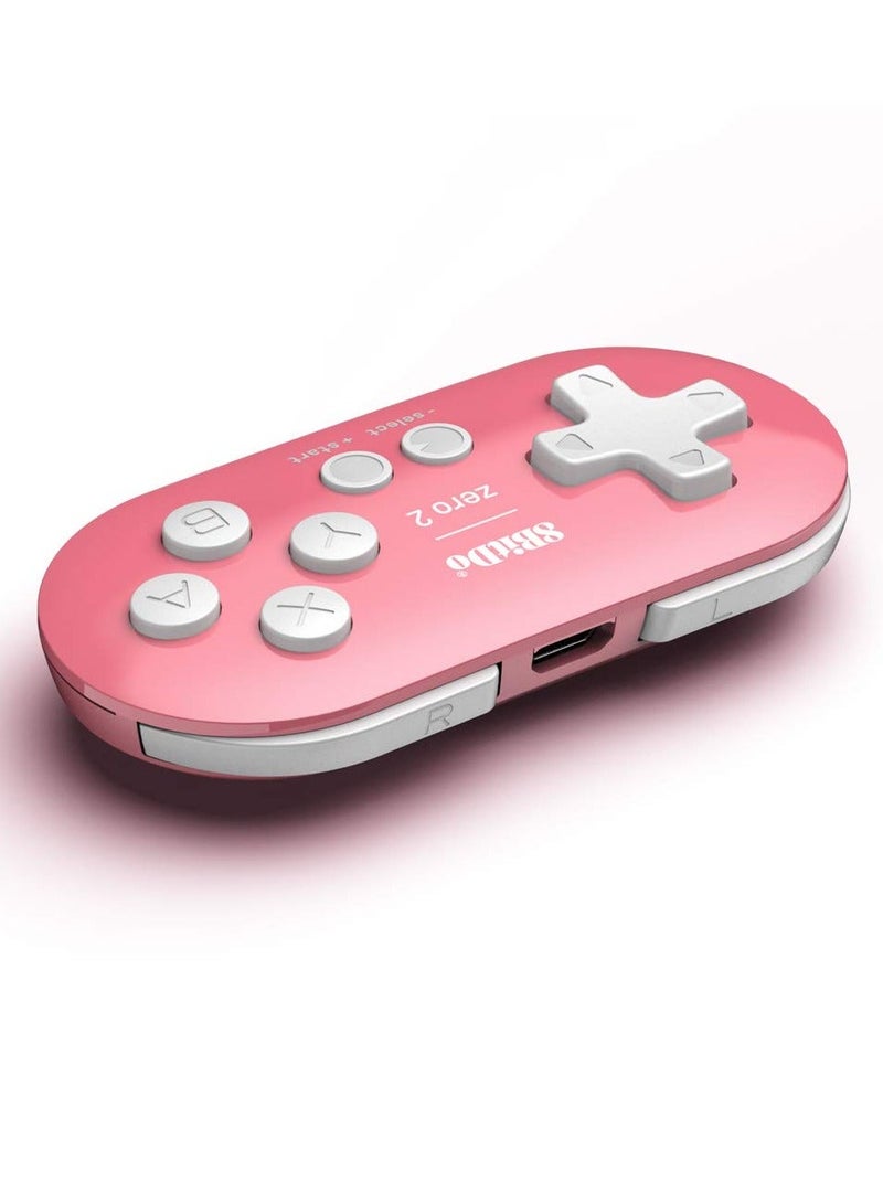 8Bitdo Zero 2 Bluetooth Key Chain Sized Mini Controller for Nintendo Switch, Windows, Android and macOS (Pink) - Image 2