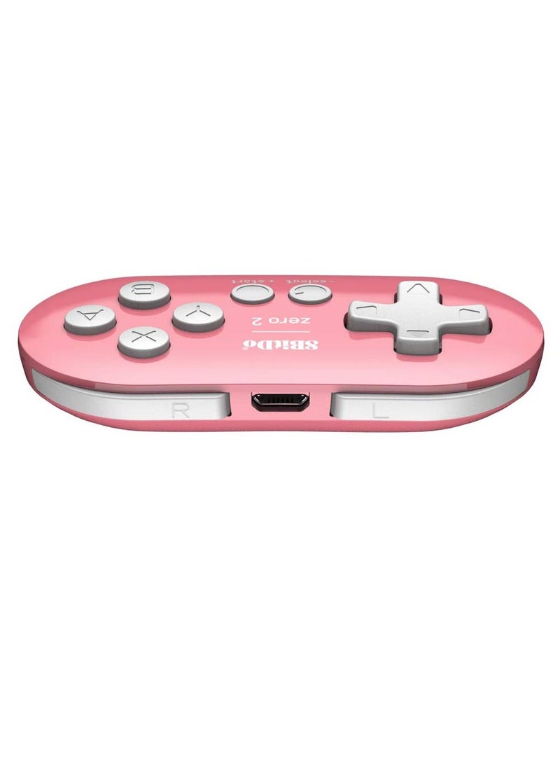 8Bitdo Zero 2 Bluetooth Key Chain Sized Mini Controller for Nintendo Switch, Windows, Android and macOS (Pink) - Image 3