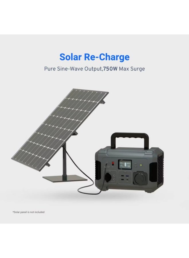 باورولوجي مولد طاقة بقوة 140400 مللي أمبير في الساعة 500 وات إخراج موجة جيبية نقية ، شحن سريع 18 وات USB-A ، توصيل طاقة 45 وات USB-C ، 750 وات Max Surge ، حماية مدمجة ، لوحة معلومات LCD - أسود - Image 5