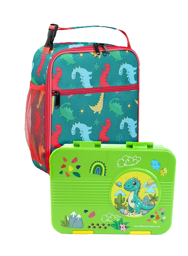 LITTLE SURPRISE BOX Little Surprise Box, 2 pcs Dino LunchBag & Bento Lunch box for Kids