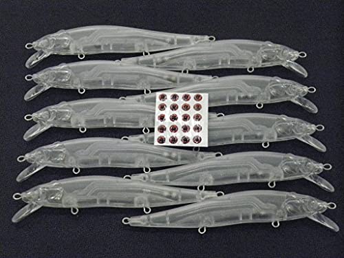 wLure 10 Blank Unpainted Minnow Crankbait Topwater Lipless Jerkbait Fishing Lures (UPM680P10) - Image 2