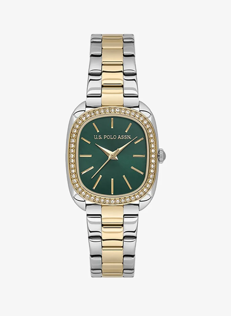 U.S. Polo Assn. New Stainless Steel Bracelet Quartz Analog Watch for Women, 28mm