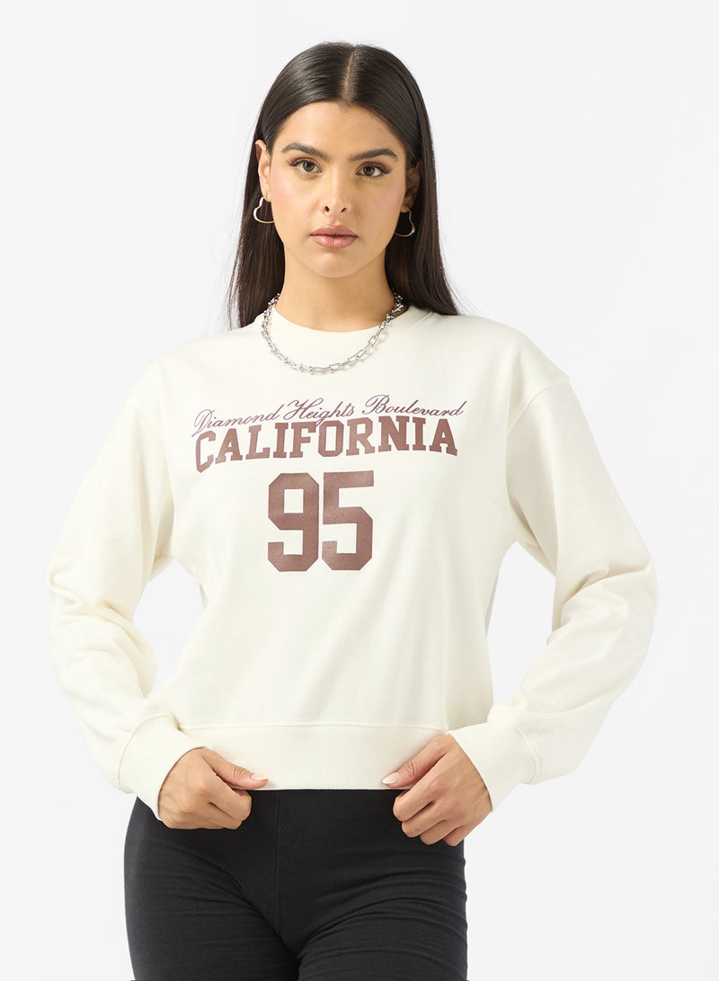 Ginger Crew Neck Oversize Varsity Sweatshirt - Image 1