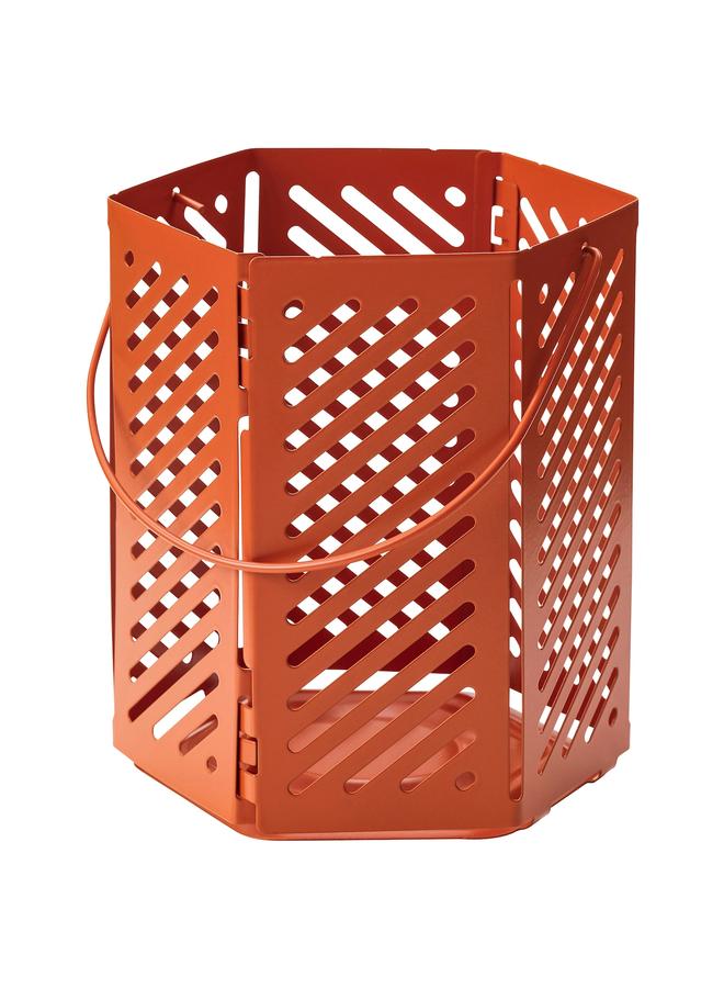 زبون فانوس للشموع الصغيرة، بني-برتقالي، 12 سم - Image 1