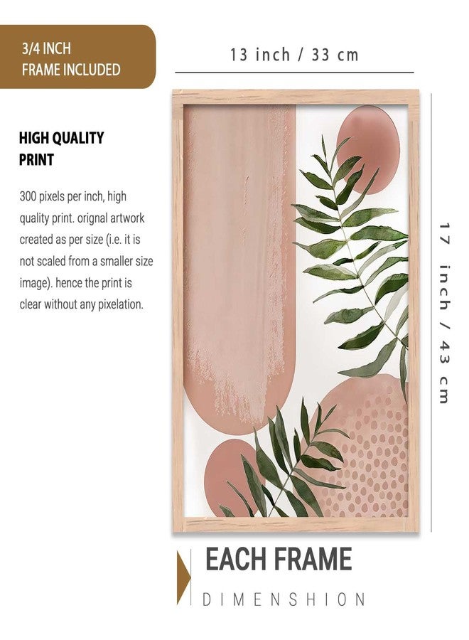 HOTHOUSE Painting Boho Wall Art Home Decoration Paintings With Frame For Living Room Bed Room Hotel Wall Decor Digital Reprint Set of 3 (13X17 inch) - Image 2