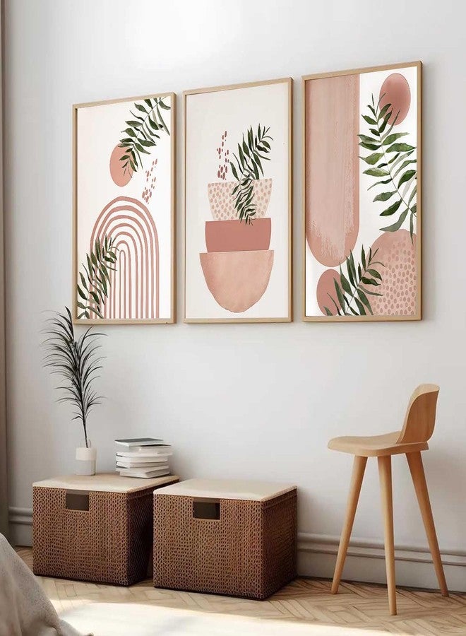 HOTHOUSE Painting Boho Wall Art Home Decoration Paintings With Frame For Living Room Bed Room Hotel Wall Decor Digital Reprint Set of 3 (13X17 inch) - Image 1