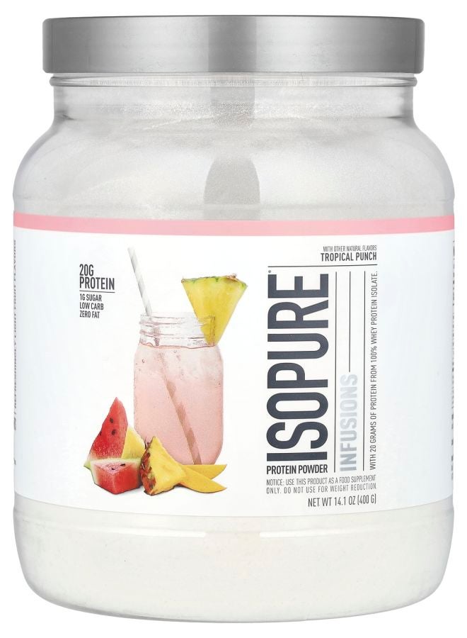 Isopure Infusions Protein Powder Tropical Punch 14.1 oz (400 g)