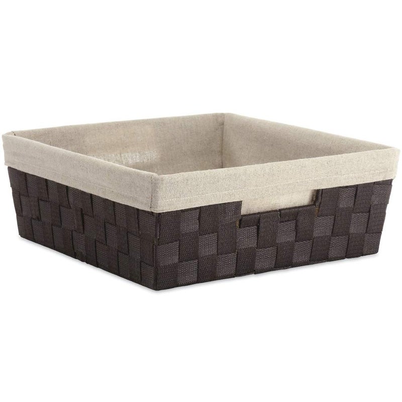 Whitmor Woven Strap Liner Shelf Tote, Espresso - Image 2