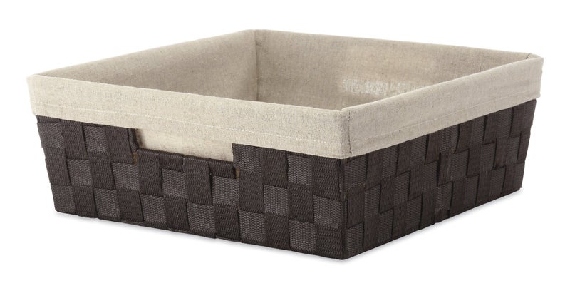 Whitmor Woven Strap Liner Shelf Tote, Espresso - Image 1